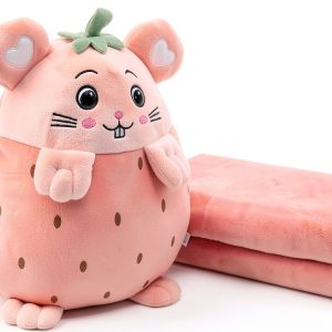 Plush Pillow Blanket Set by CozyKids Soft Travel-0