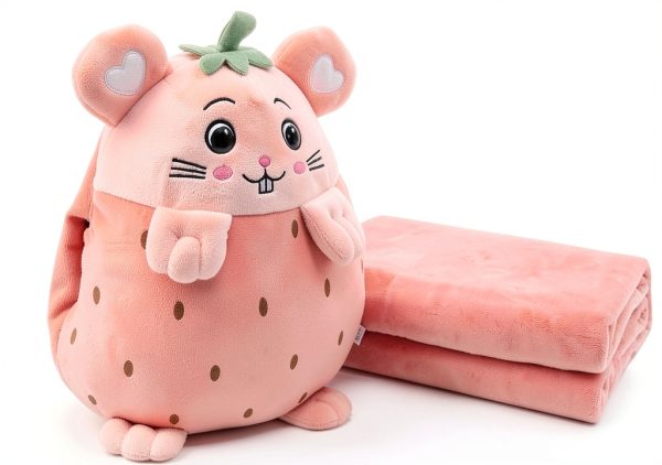 Plush Pillow Blanket Set by CozyKids Soft Travel-0