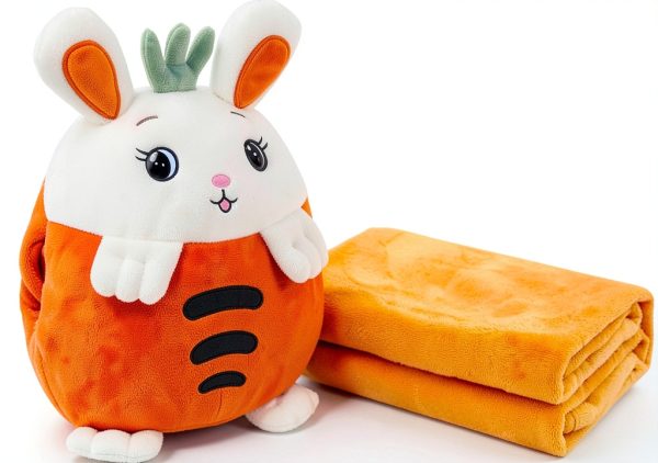 Kids Plush Toy & Blanket Set Soft Plush Fruit Pattern-0