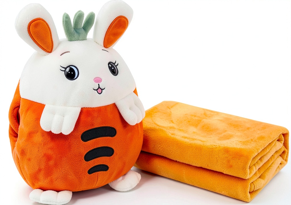 Kids Plush Toy & Blanket Set Soft Plush Fruit Pattern
