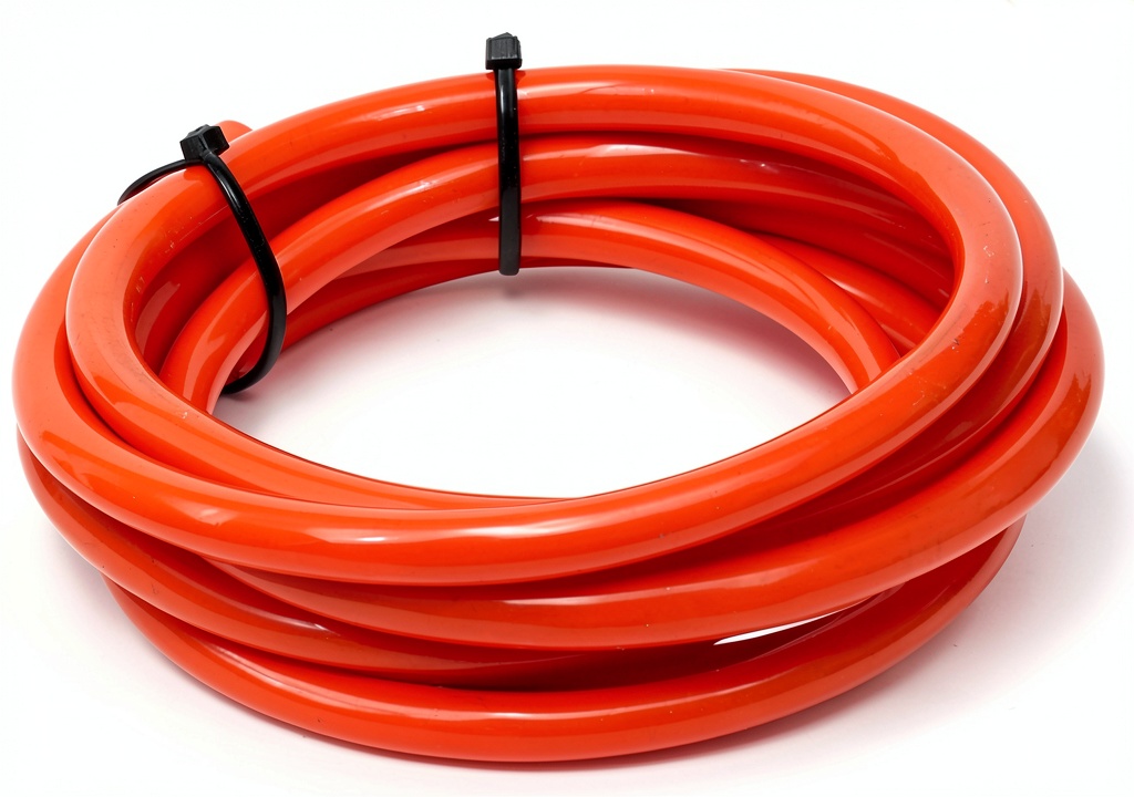 HPS red silicone vacuum hose installed in a car engine bay