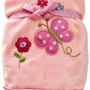 Spasilk Baby Plush Blanket Pink Butterfly 30x40-0