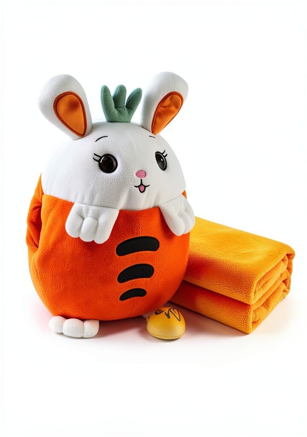Kids Plush Toy & Blanket Set Soft Plush Fruit Pattern-1