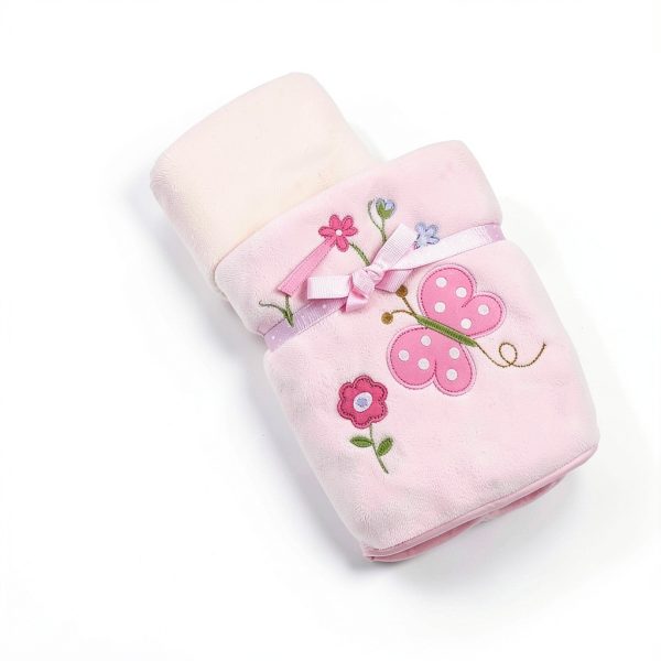 Spasilk Baby Plush Blanket Pink Butterfly 30x40-3