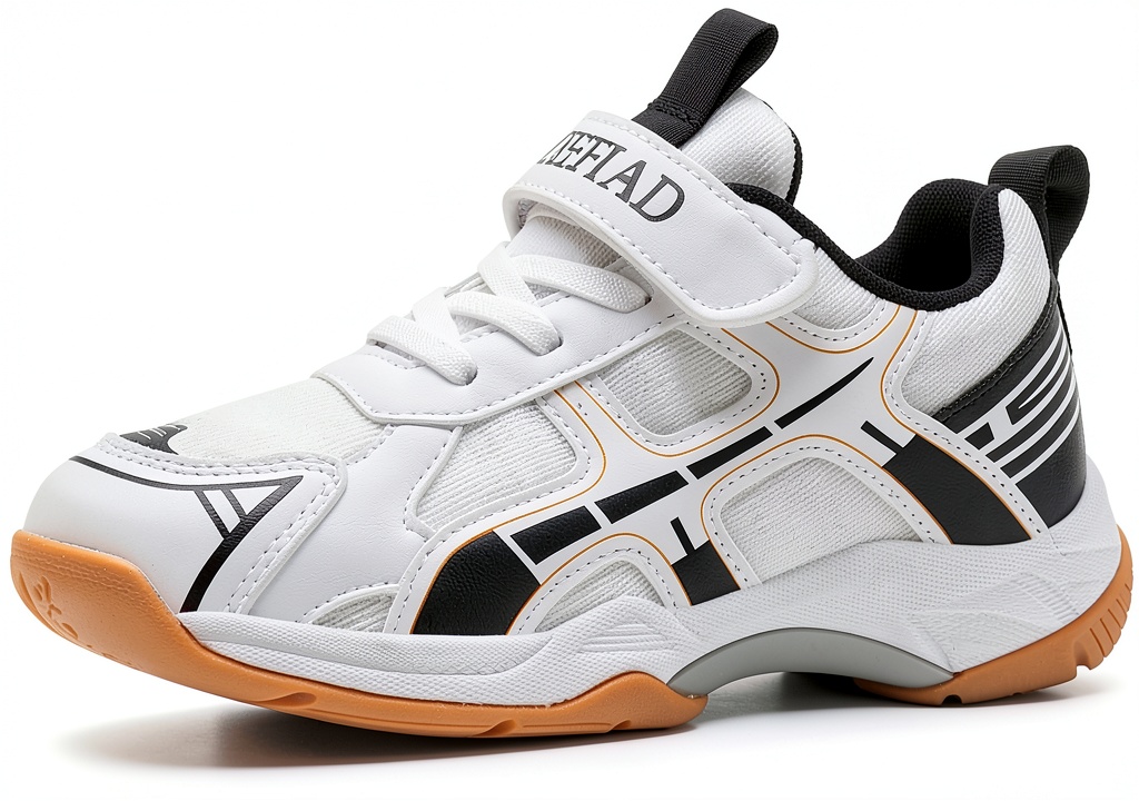 KidFit racquet sport shoes on a tennis court