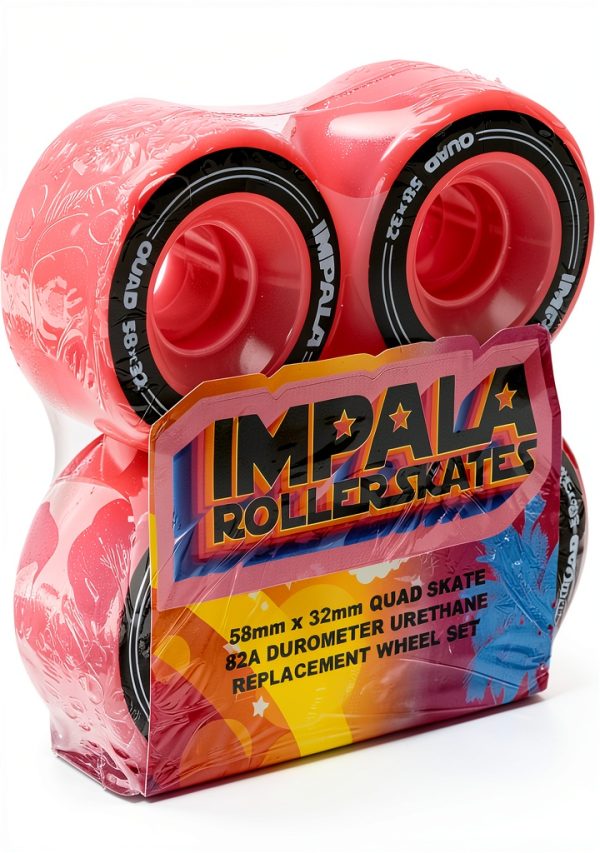 Roller Skate Wheels Impala 58mm Pink 82A Quad-0