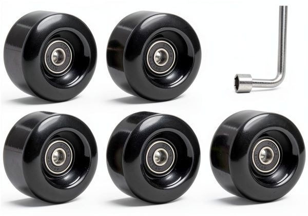 Roller Skate Wheels TOBWOLF 58mm Black 32mm Width 8 Pack ABEC9-0
